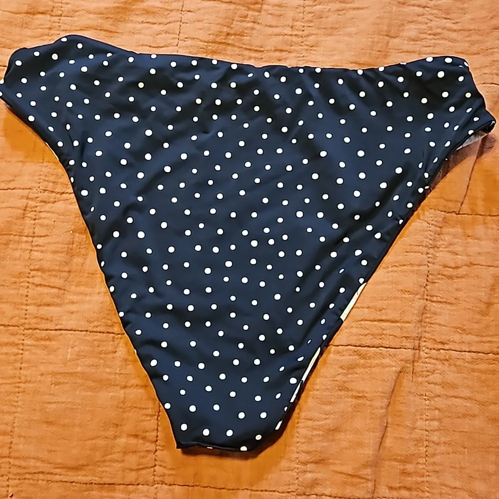 Billabong Black Bikini Bottom with White Floral and Polka Dot Accents - Picture 6 of 6